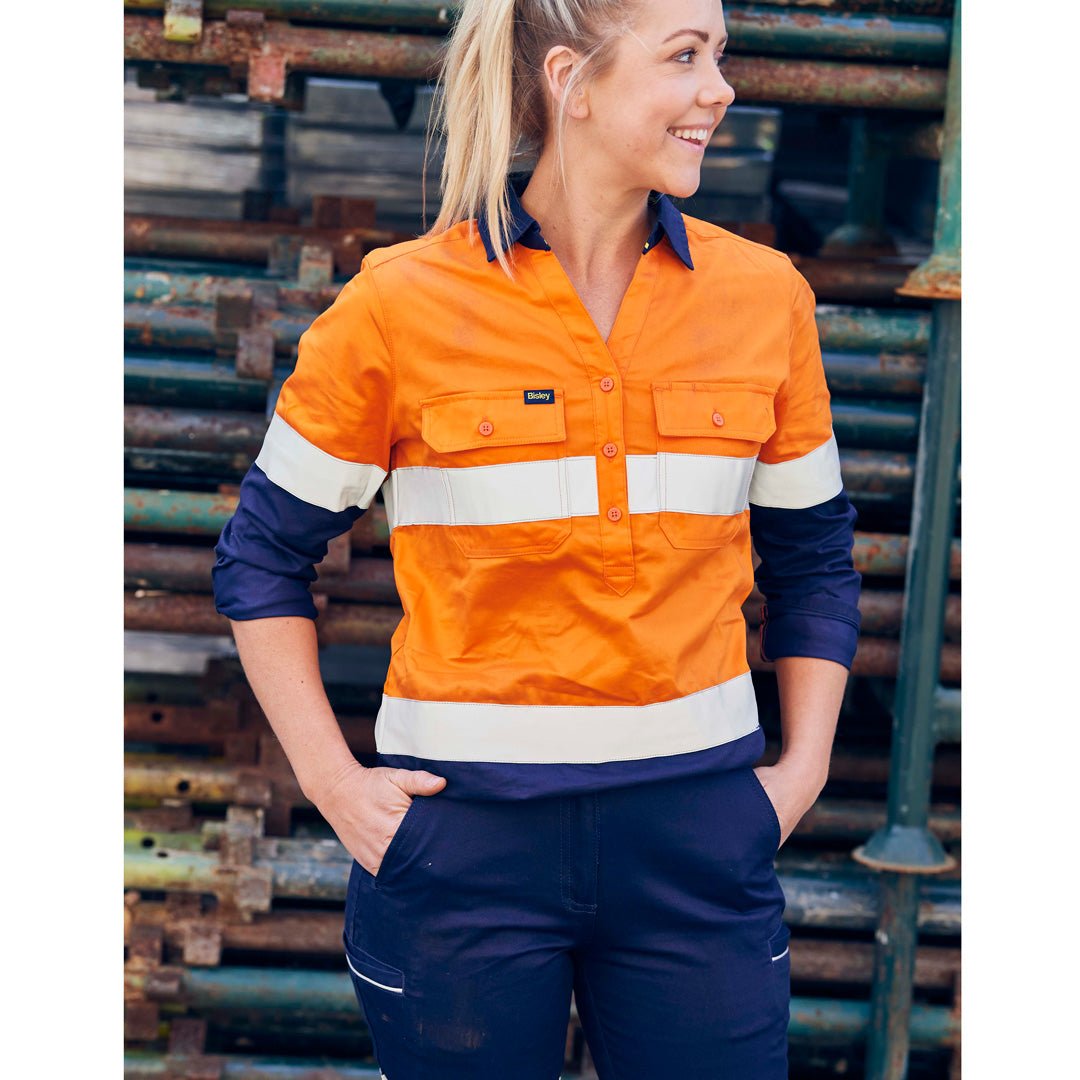 House of Uniforms The V Neck Closed Front Shirt | Day Night | Long Sleeve | Ladies Bisley