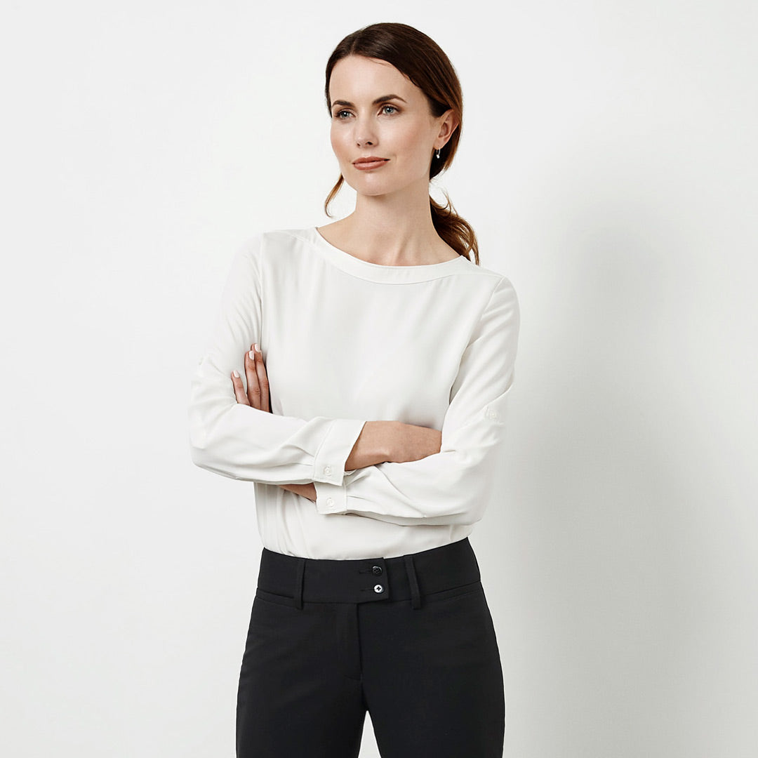 House of Uniforms The Madison Boatneck | Ladies | Long Sleeve Biz Collection