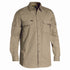 House of Uniforms The X Airflow Rip Stop Shirt | Long Sleeve | Mens Bisley Khaki