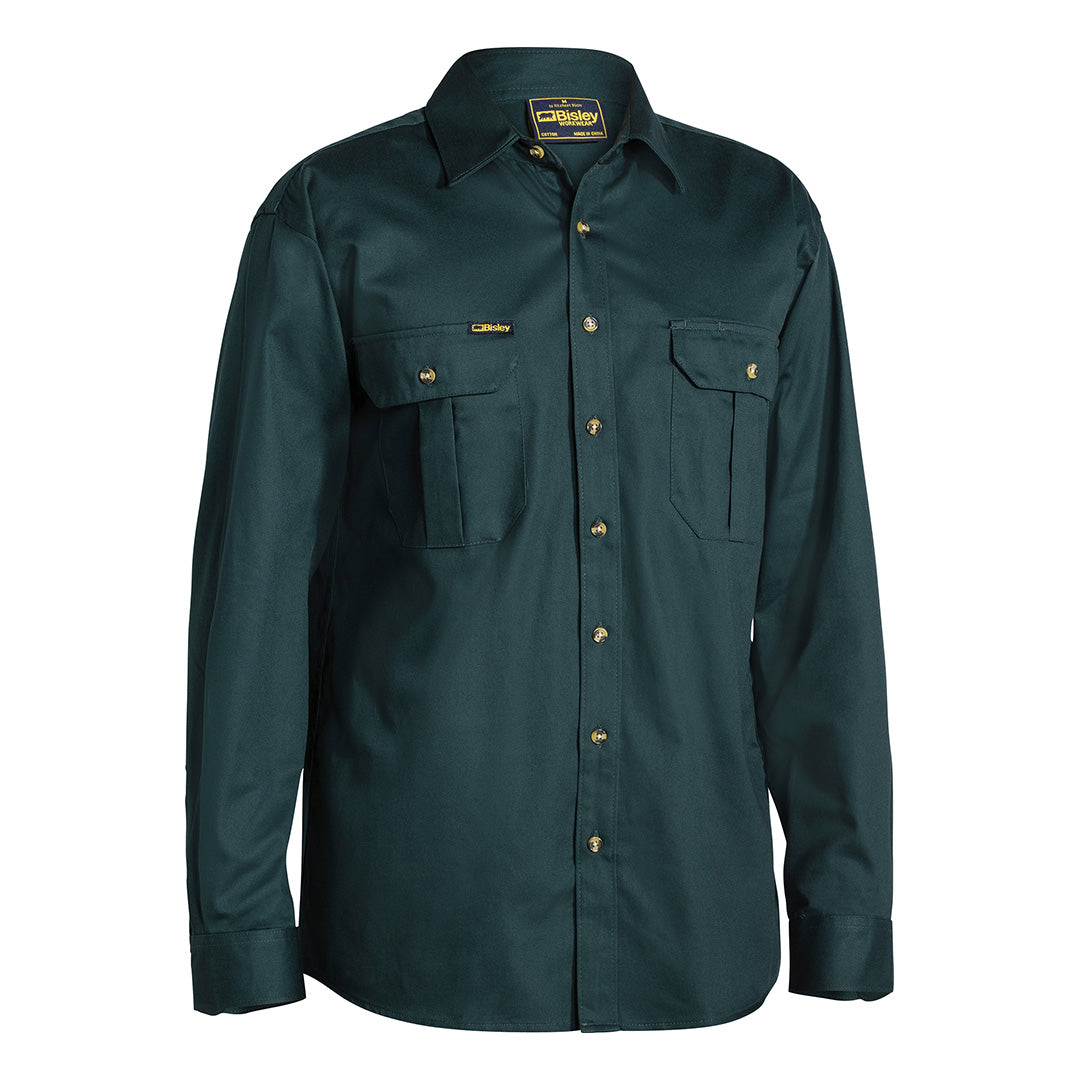 House of Uniforms The Original Cotton Drill Shirt | Long Sleeve | Mens Bisley Bottle