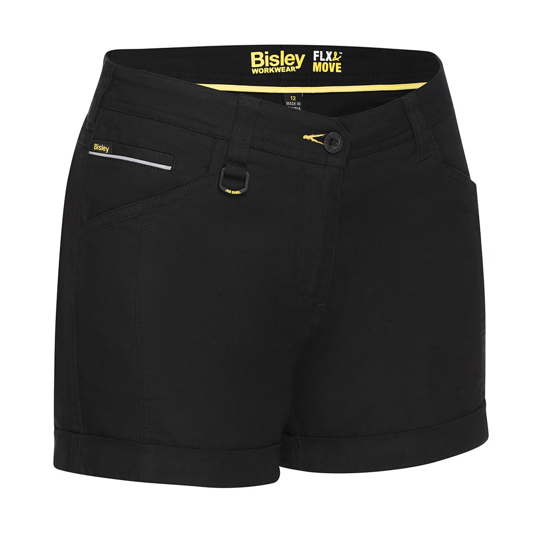 House of Uniforms The Flex and Move Short | Ladies Bisley Black