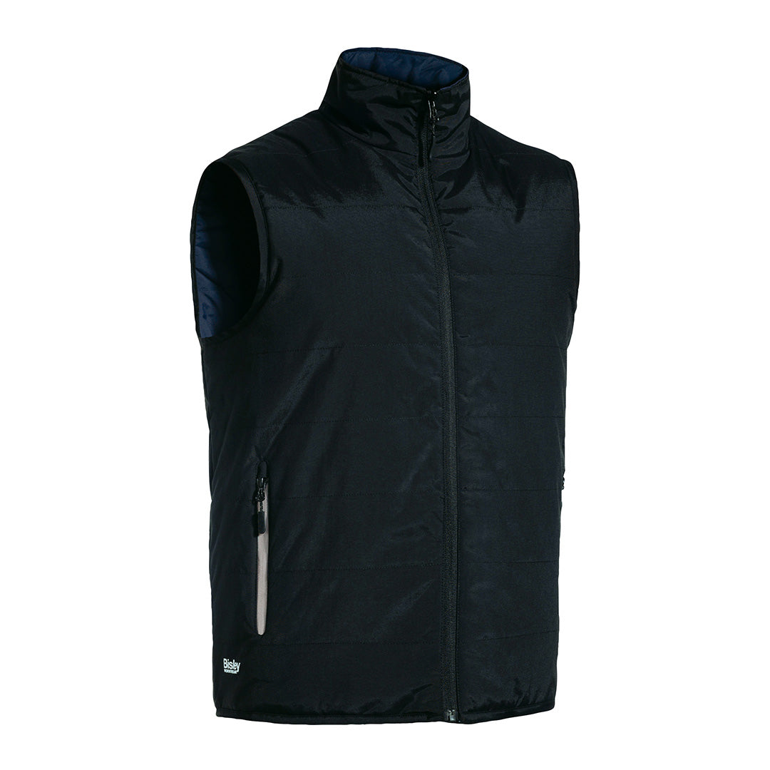 House of Uniforms The Reversible Puffer Vest | Mens Bisley Black