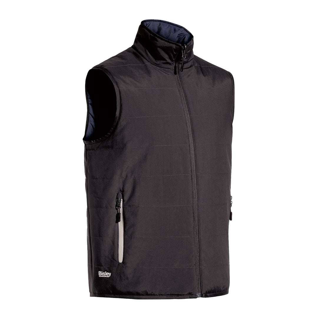 House of Uniforms The Reversible Puffer Vest | Mens Bisley Charcoal