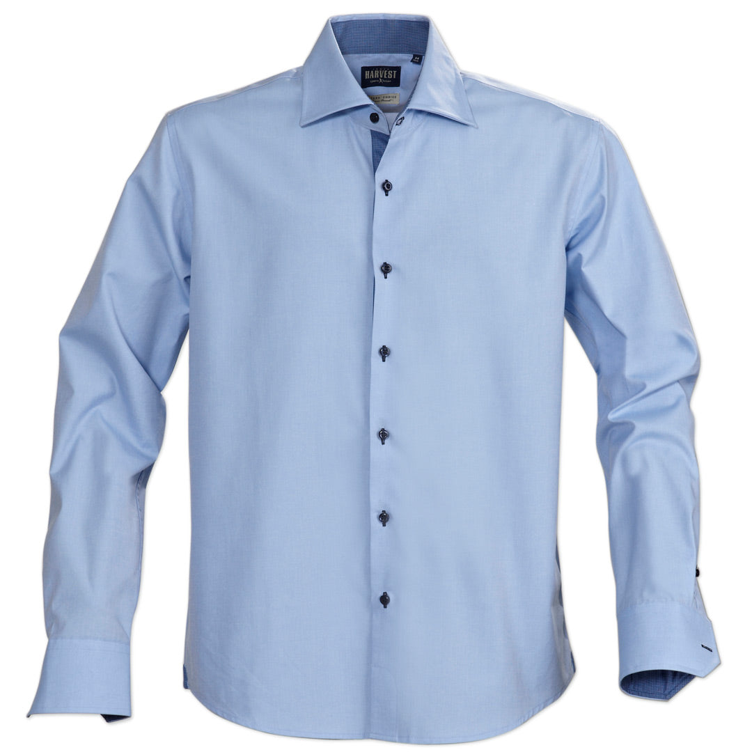 House of Uniforms The Baltimore Shirt | Mens | Long Sleeve James Harvest Light Blue