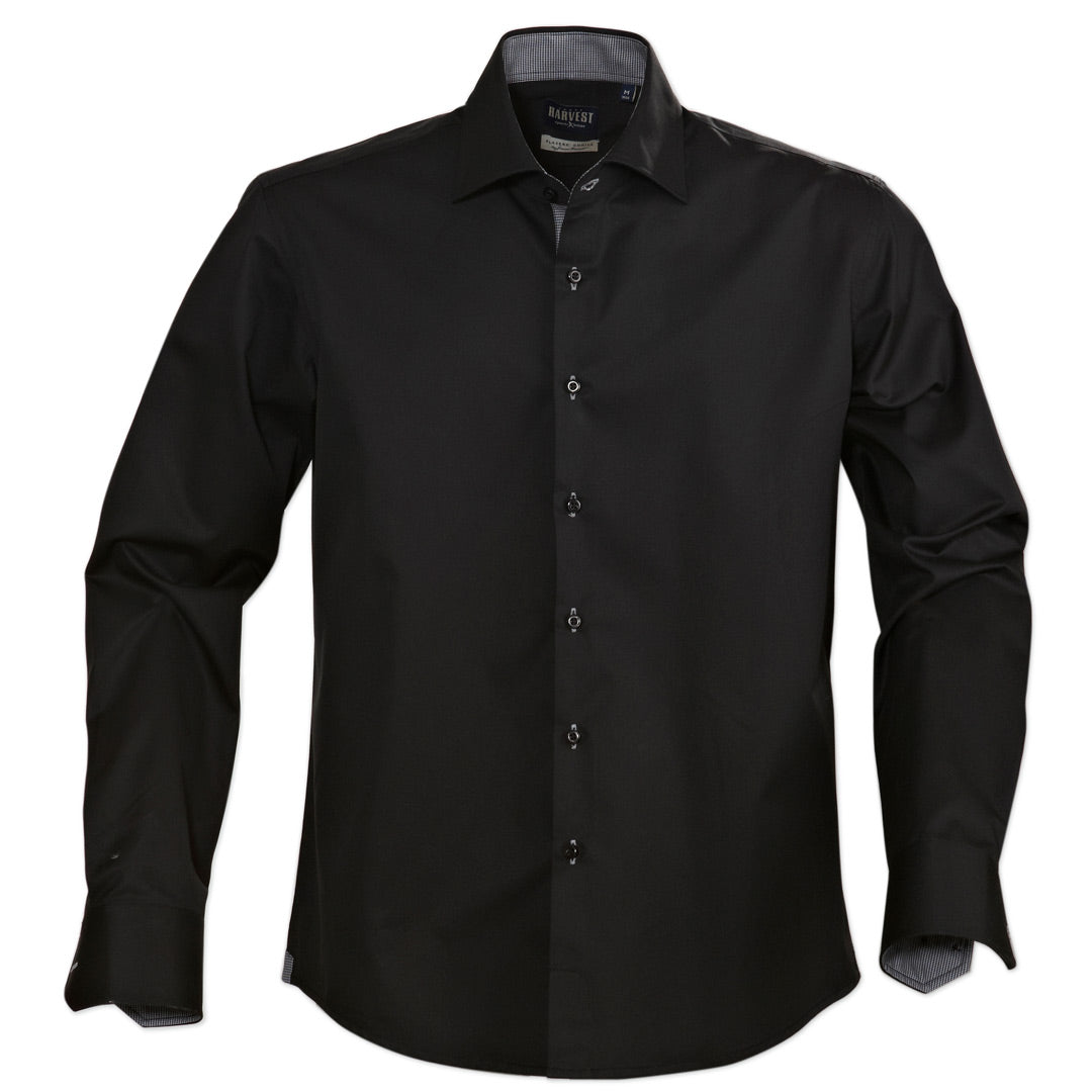 House of Uniforms The Baltimore Shirt | Mens | Long Sleeve James Harvest Black