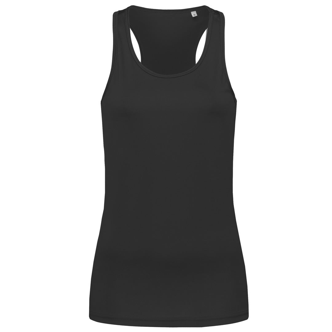 House of Uniforms The Active Sports Singlet | Ladies Stedman Black