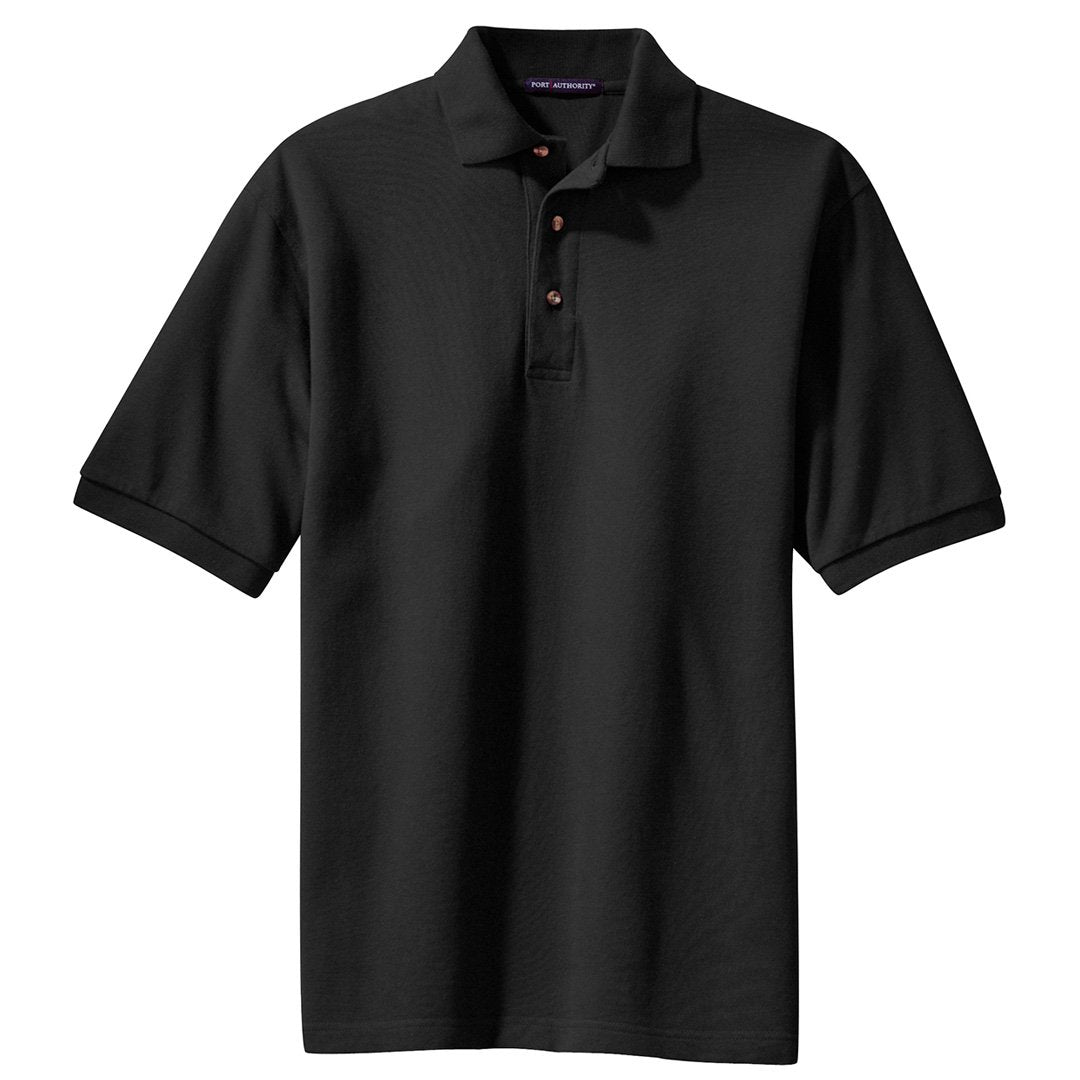House of Uniforms The Tall Heavyweight Pique Polo | Mens | Short Sleeve Port Authority Black