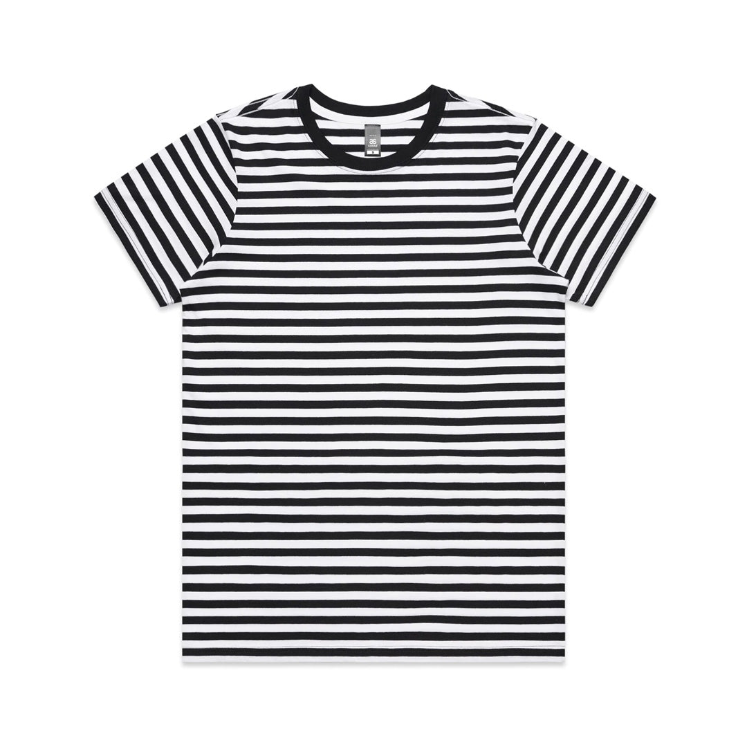 House of Uniforms The Maple Stripe Tee | Ladies AS Colour Black/White
