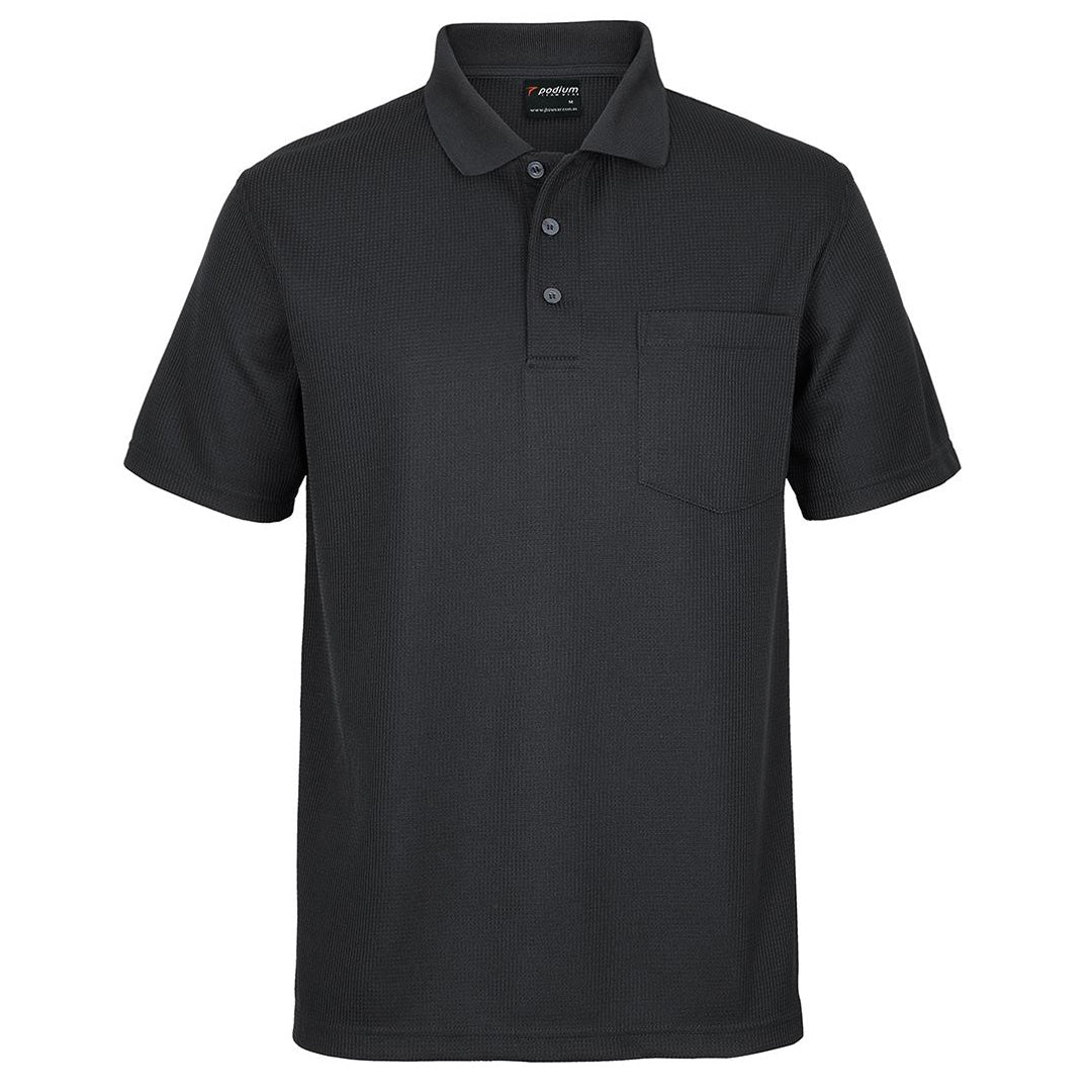 House of Uniforms The Waffle Pocket Polo | Mens Jbs Wear Black