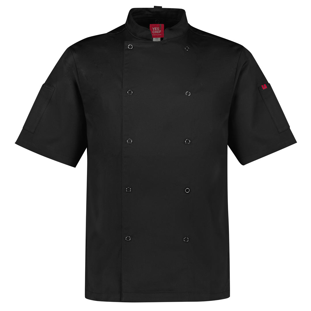 House of Uniforms The Zest Chefs Jacket | Short & Long Sleeve | Mens Yes! Chef Black