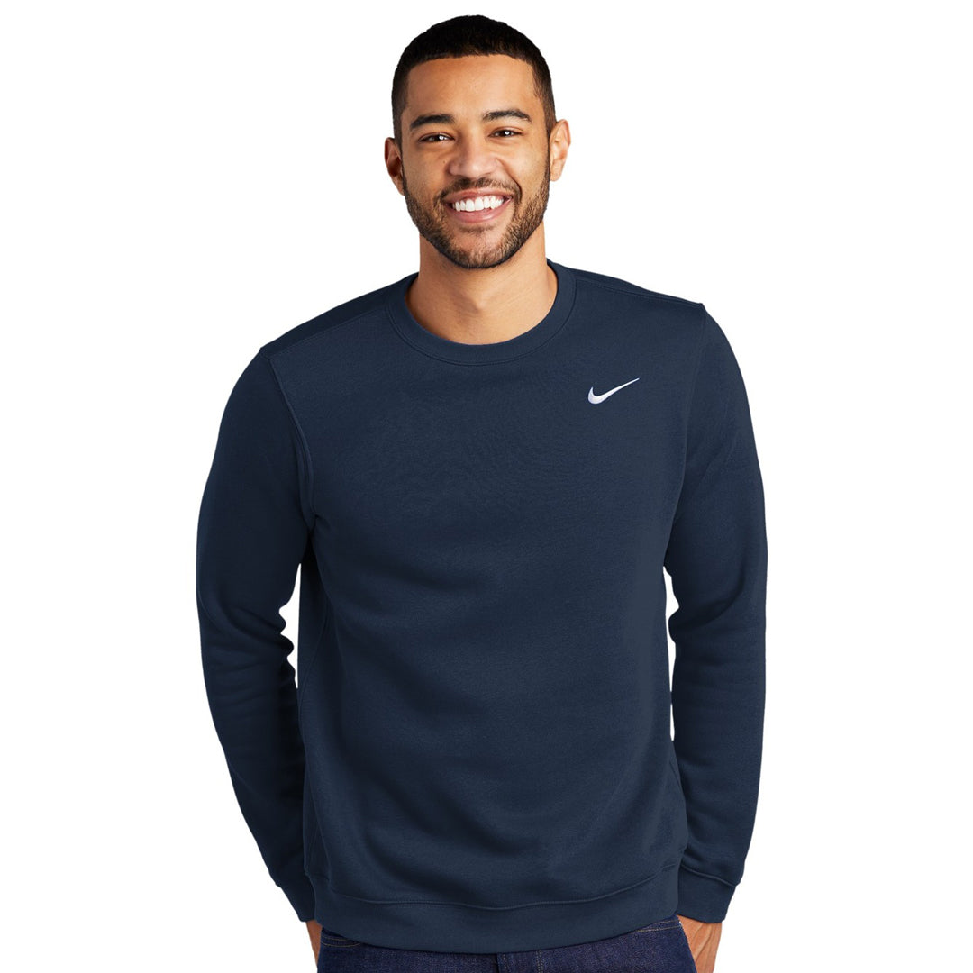 House of Uniforms The Club Fleece Crew Jumper | Mens Nike Navy