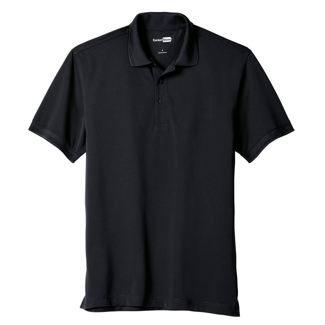 House of Uniforms The Industrial Snag Proof Pique Polo | Mens | Short Sleeve Corner Stone Black