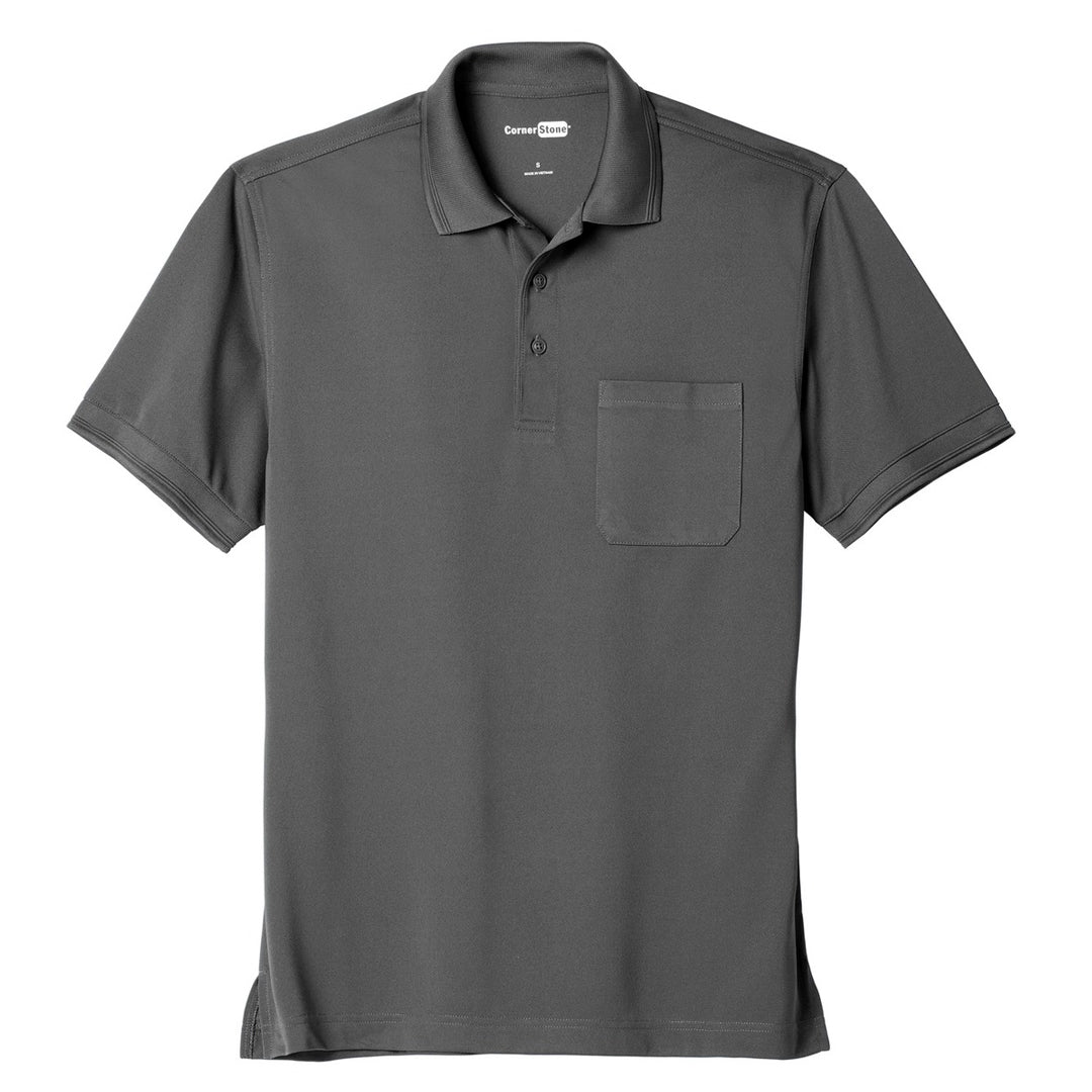 House of Uniforms The Industrial Snag Proof Pocket Polo | Mens | Short Sleeve Corner Stone Charcoal