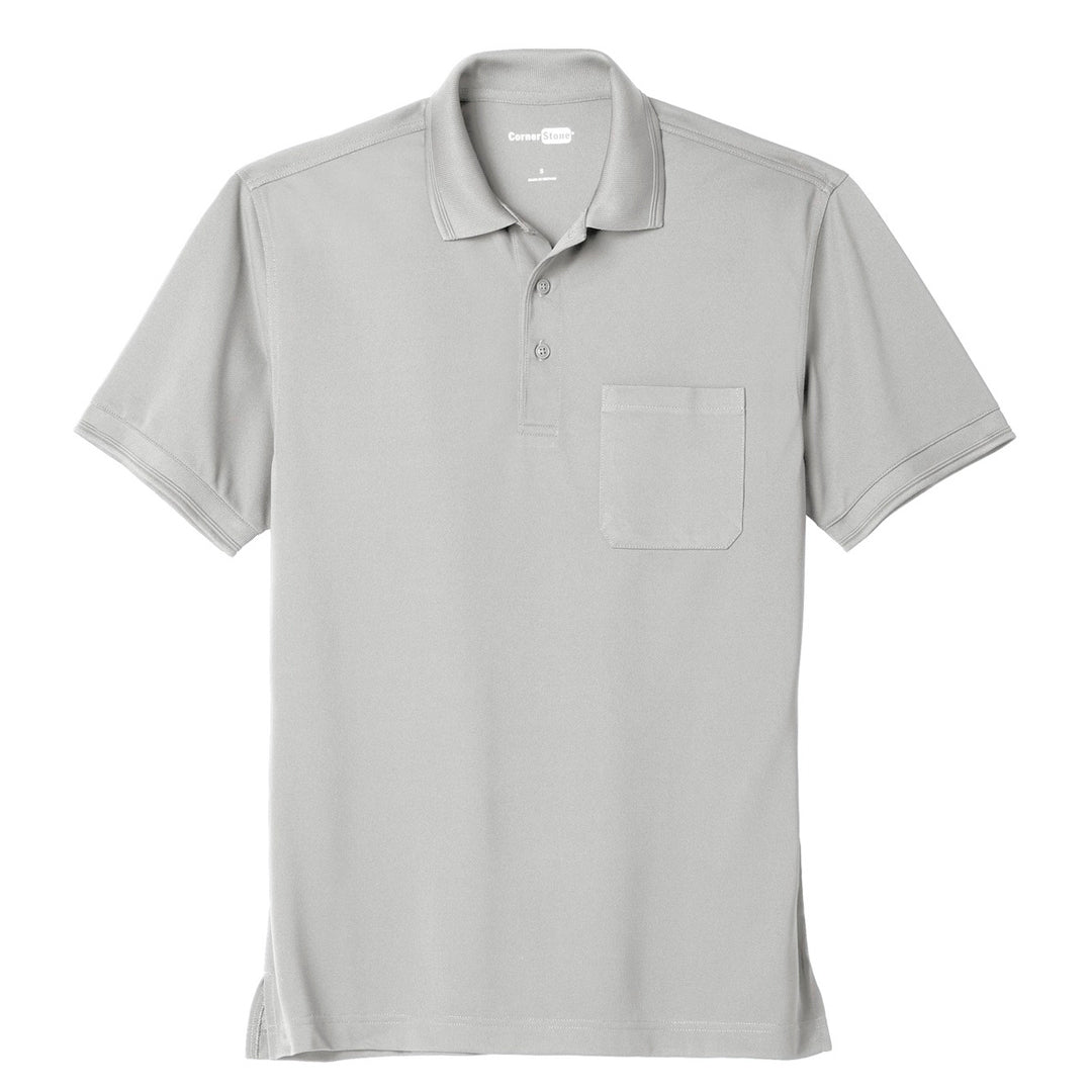 House of Uniforms The Industrial Snag Proof Pocket Polo | Mens | Short Sleeve Corner Stone Light Grey
