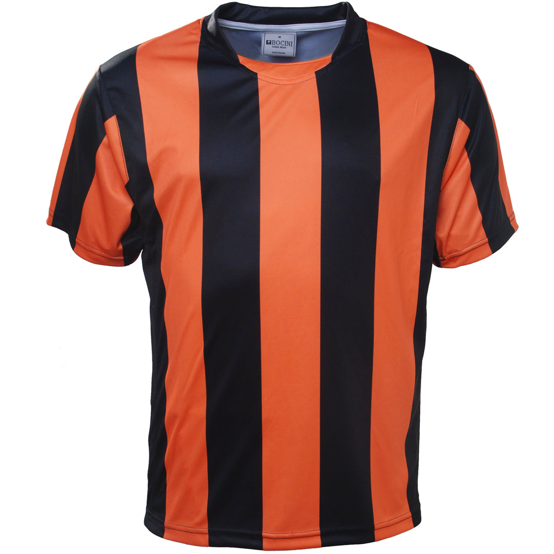 House of Uniforms The Striped Soccer Jersey | Kids Bocini Black/Orange