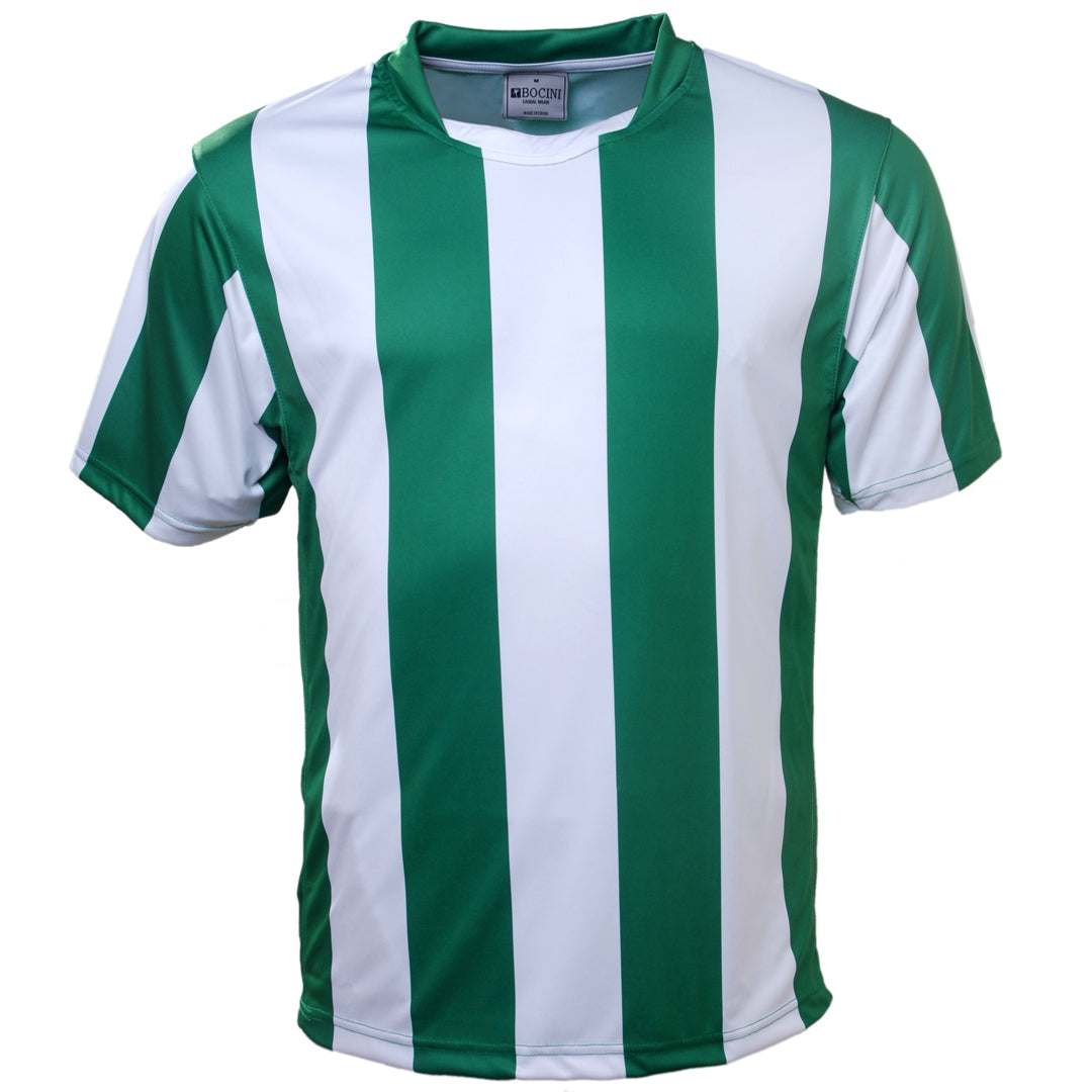 House of Uniforms The Striped Soccer Jersey | Kids Bocini Emerald/White