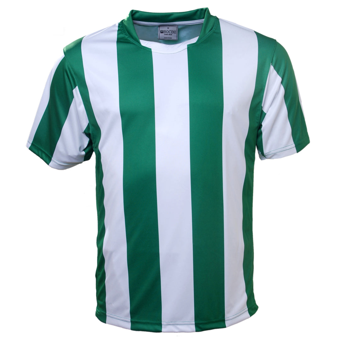 House of Uniforms The Striped Soccer Jersey | Mens Bocini Emerald/White