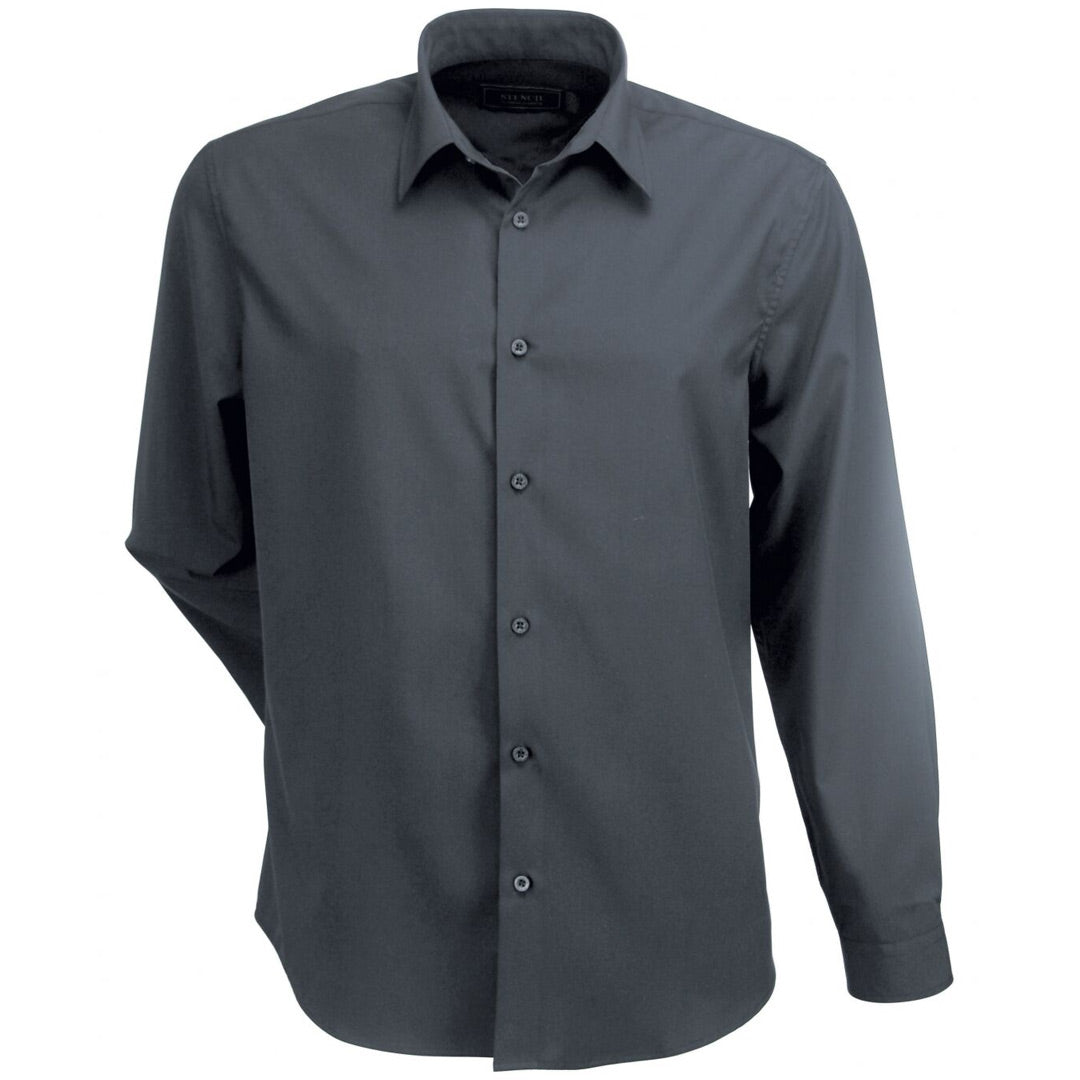 House of Uniforms The Candidate Shirt | Mens | Long Sleeve Stencil Charcoal