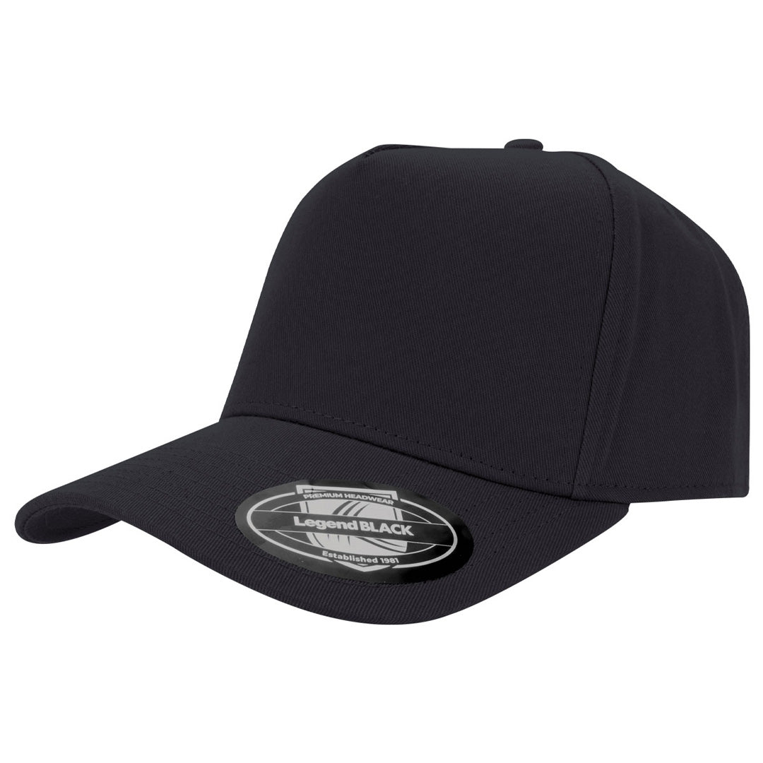 House of Uniforms The A Frame 5 Panel Cap Legend Black Charcoal