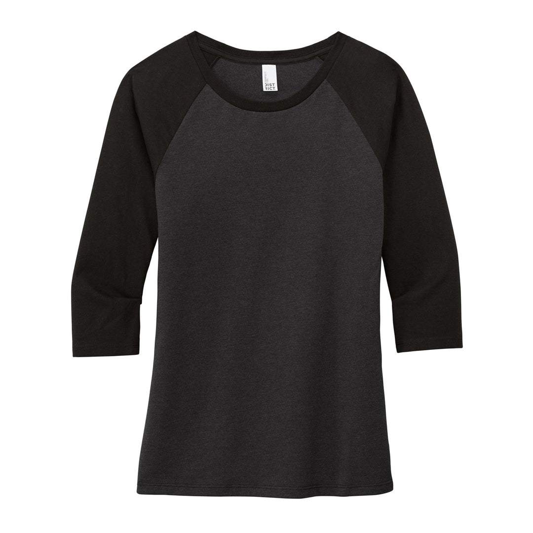 House of Uniforms The Tri Blend 3/4 Sleeve Tee | Ladies District Black/Black