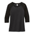 House of Uniforms The Tri Blend 3/4 Sleeve Tee | Ladies District Black/Black