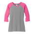 House of Uniforms The Tri Blend 3/4 Sleeve Tee | Ladies District Pink/Grey
