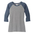 House of Uniforms The Tri Blend 3/4 Sleeve Tee | Ladies District Navy/Grey