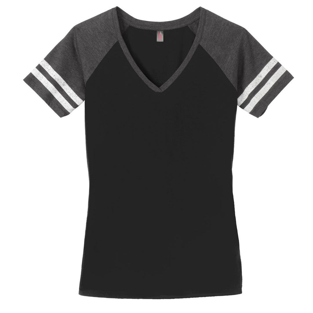 House of Uniforms The Game Day Tee | Short Sleeve | Ladies District Black/Charcoal
