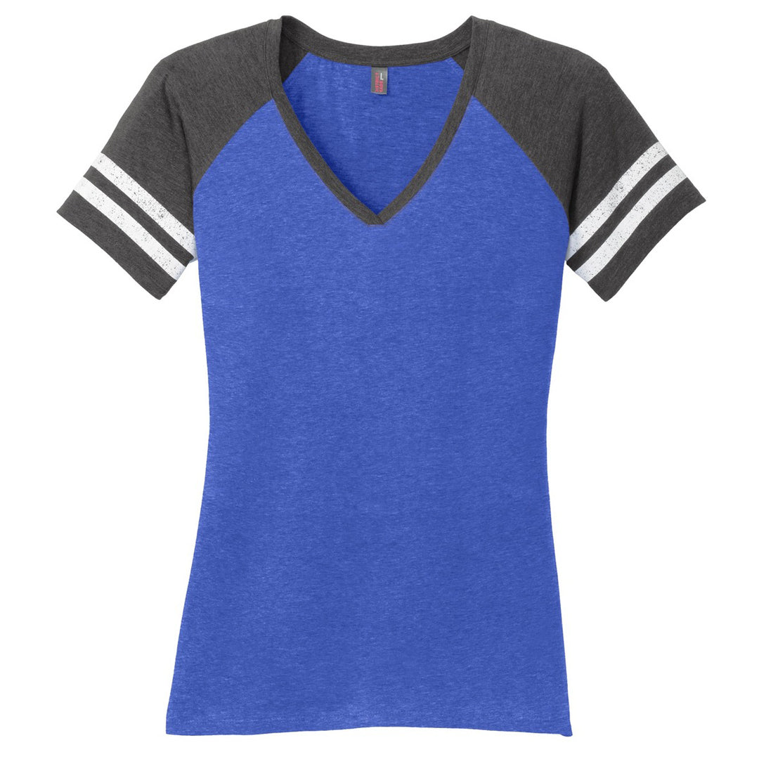 House of Uniforms The Game Day Tee | Short Sleeve | Ladies District Made Royal/Charcoal