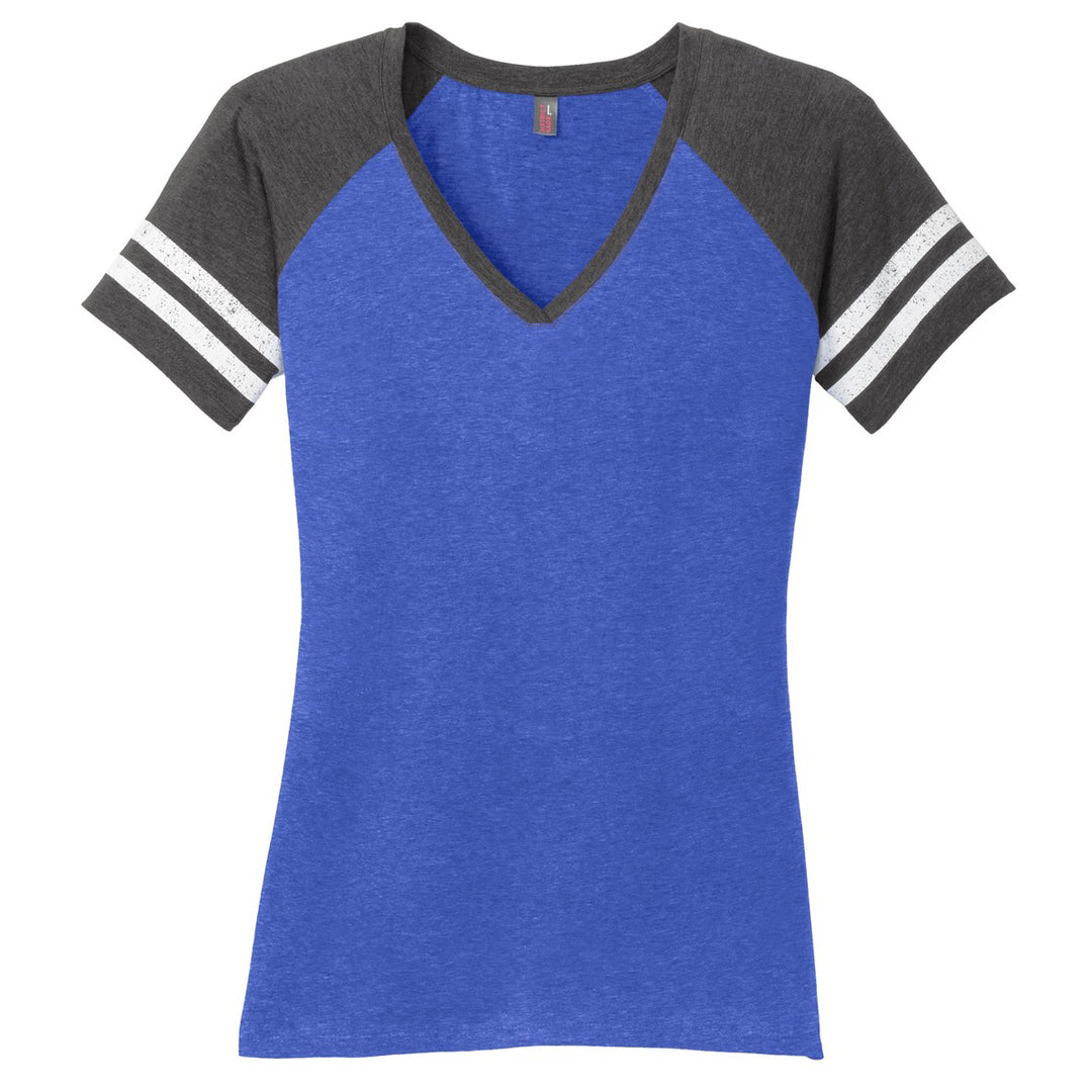 House of Uniforms The Game Day Tee | Short Sleeve | Ladies District Royal/Charcoal