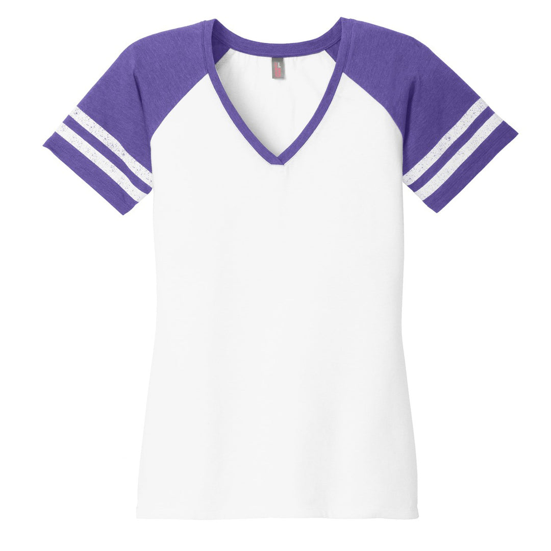 House of Uniforms The Game Day Tee | Short Sleeve | Ladies District White/Purple