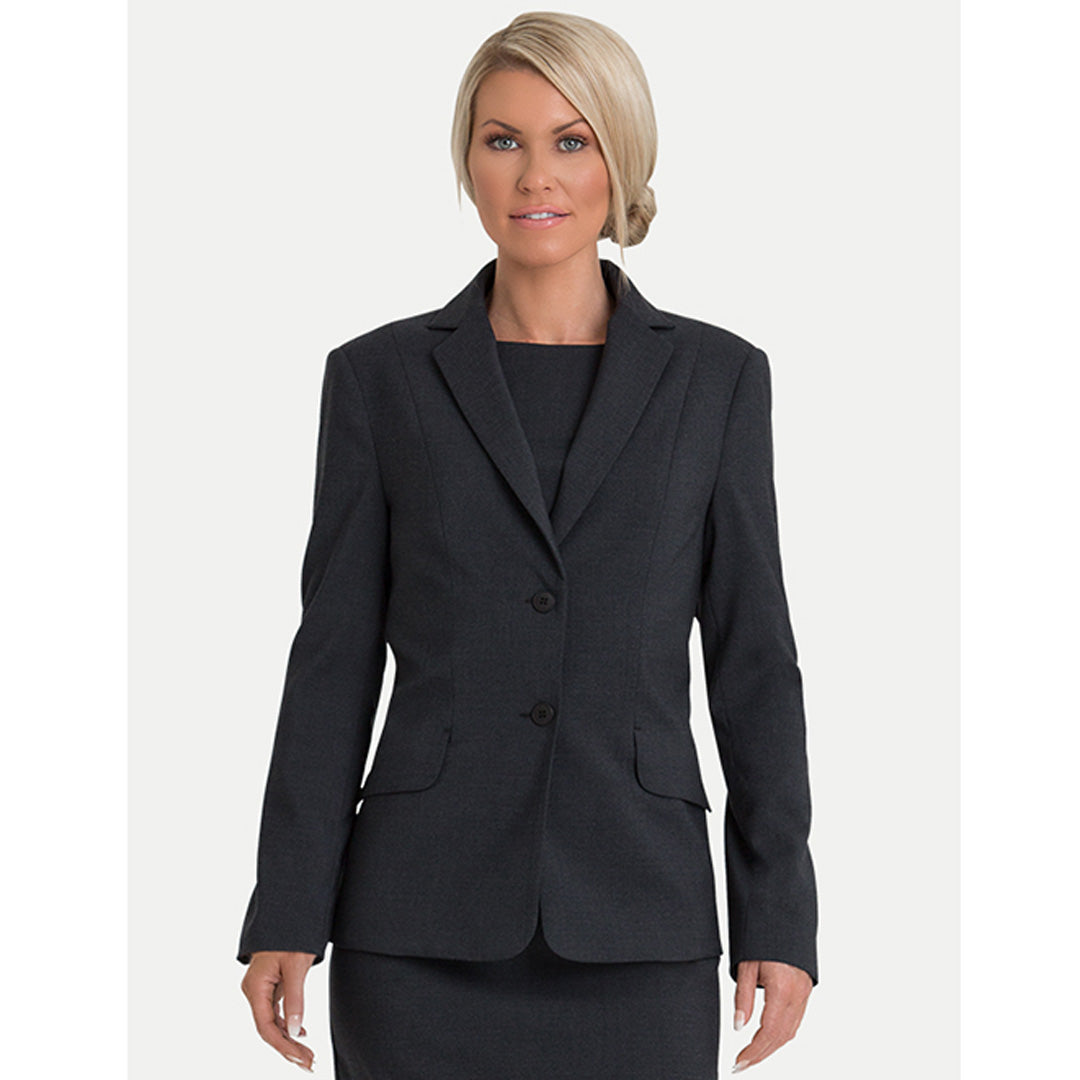 House of Uniforms The Dianna 2 Button Jacket | Wool Blend Corporate Comfort Black