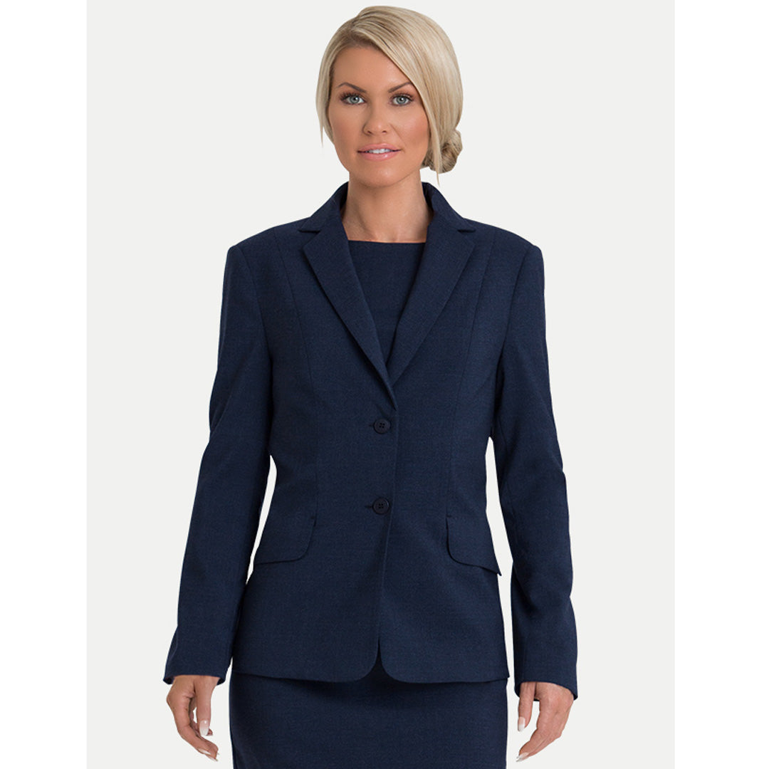 House of Uniforms The Dianna 2 Button Jacket | Wool Blend Corporate Comfort Navy