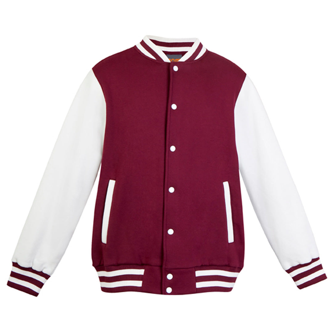 House of Uniforms The Varsity Jacket | Mens Ramo Maroon/White