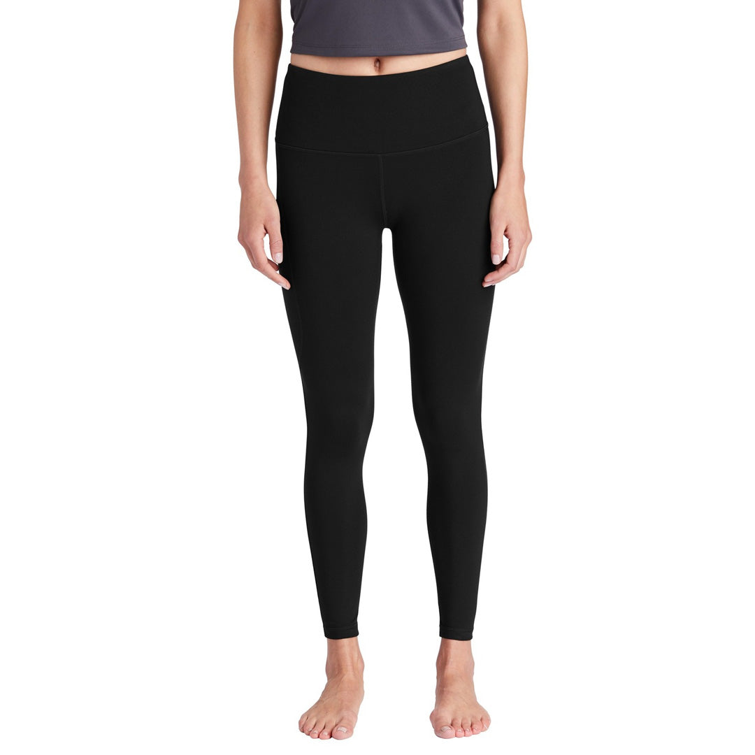 House of Uniforms The High Rise 7/8 Legging | Pant | Ladies Sport-Tek Black