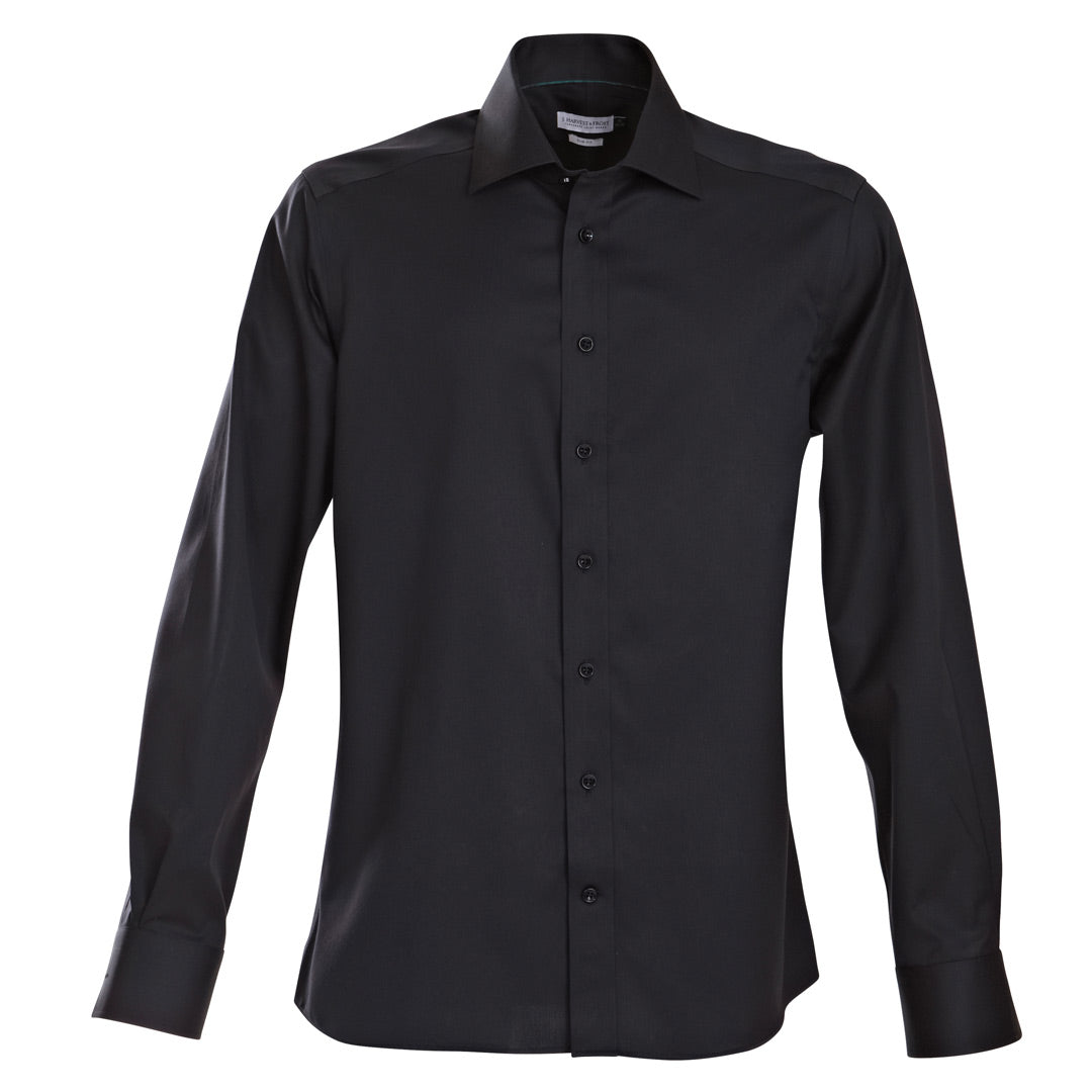 House of Uniforms The Green Bow Shirt | Mens | Long Sleeve James Harvest Black