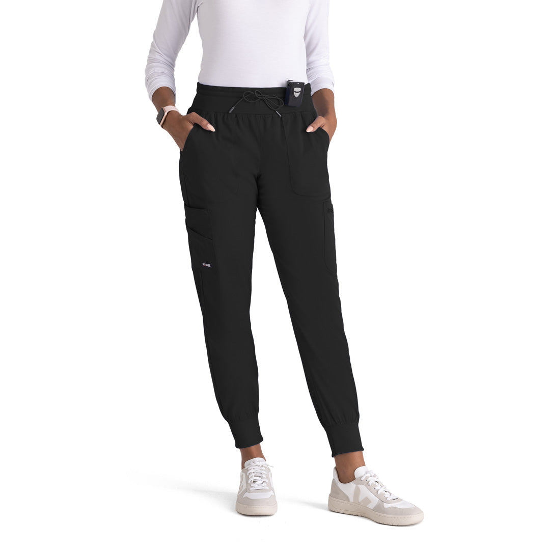 House of Uniforms The Carly Jogger Scrub Pant | Ladies | Regular | Greys Anatomy Greys Anatomy by Barco Black