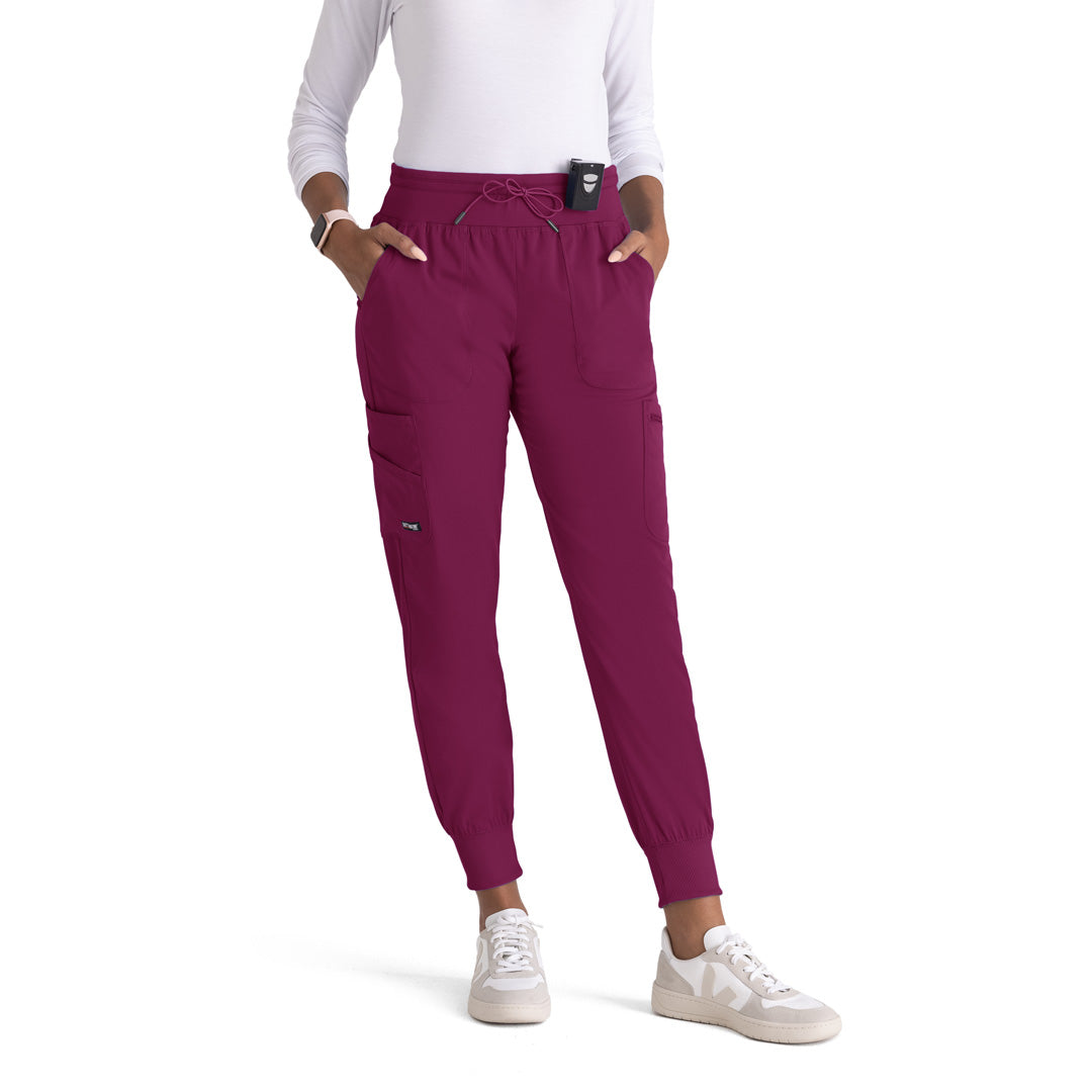 House of Uniforms The Carly Jogger Scrub Pant | Ladies | Regular | Greys Anatomy Greys Anatomy by Barco Wine