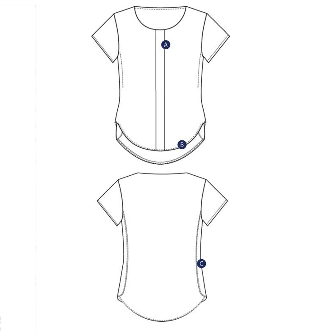 House of Uniforms The Grace X Over Side Top | Ladies City Collection