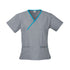 House of Uniforms The Contrast Scrub Top | Ladies Biz Collection Pewter/Aqua