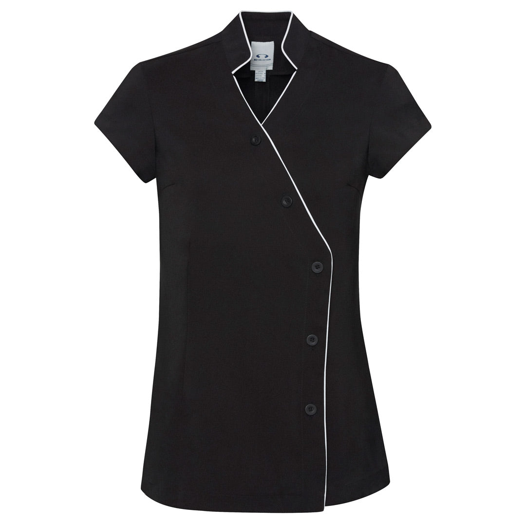 House of Uniforms The Zen Tunic | Ladies | Short Sleeve Biz Collection Black/White