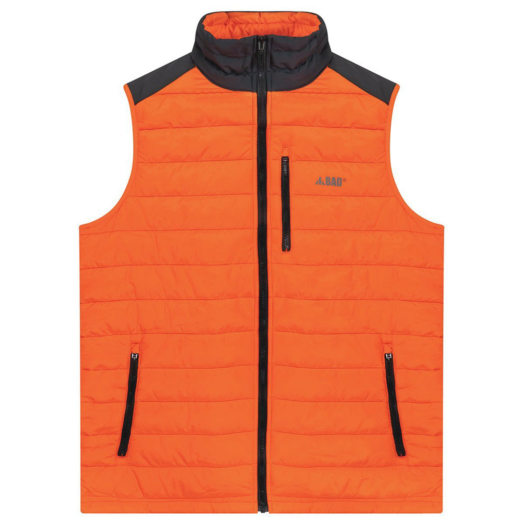 House of Uniforms The Bad Hi Vis Down Puffer Vest | Mens Bad Workwear Orange