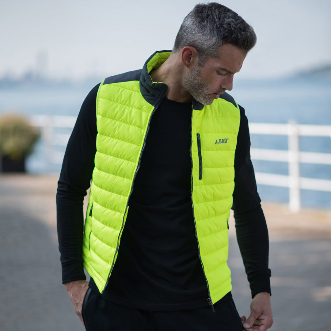 House of Uniforms The Bad Hi Vis Down Puffer Vest | Mens Bad Workwear