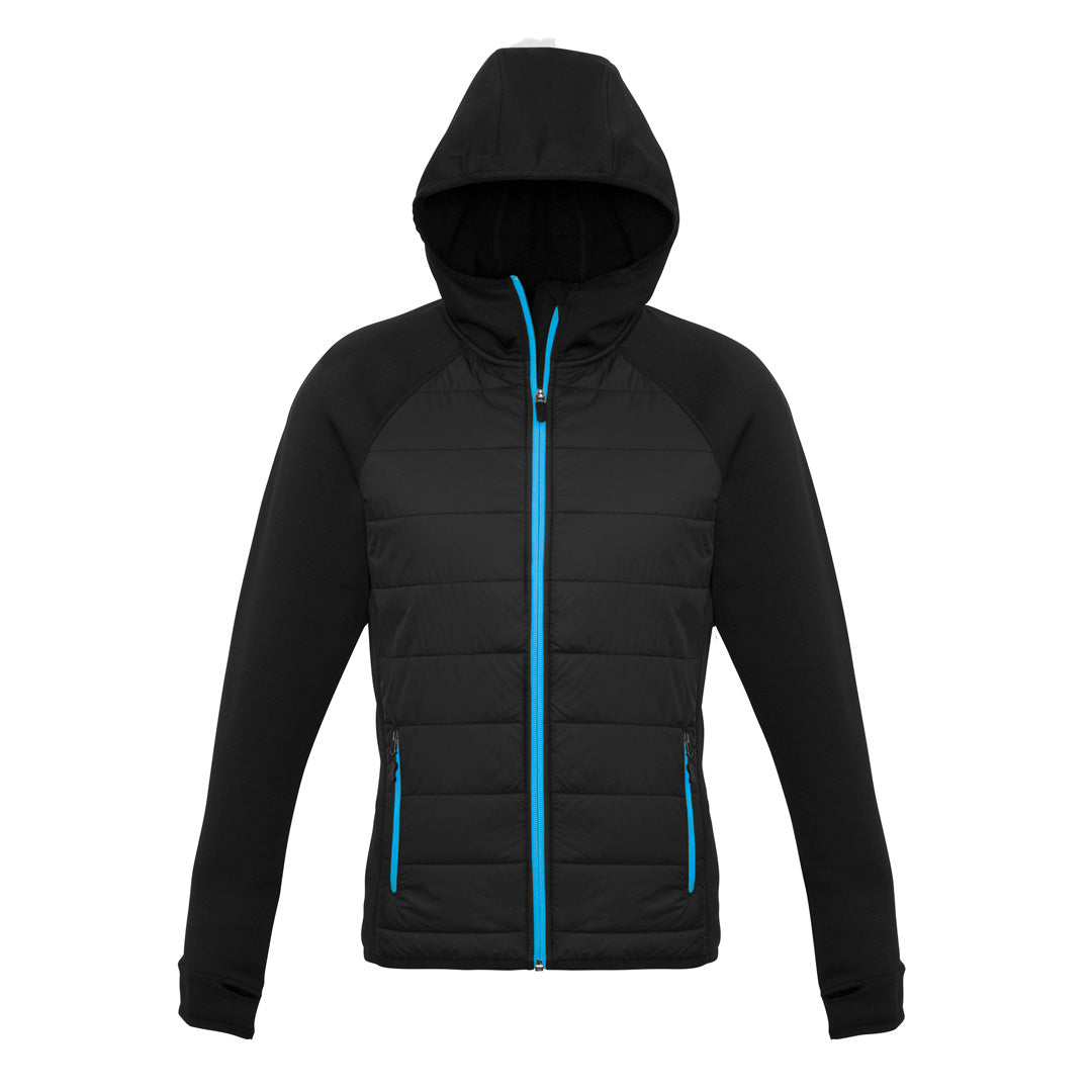 House of Uniforms The Stealth Jacket | Ladies Biz Collection Black/Cyan