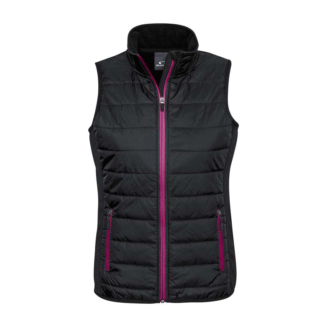 House of Uniforms The Stealth Vest | Ladies Biz Collection Black/Magenta