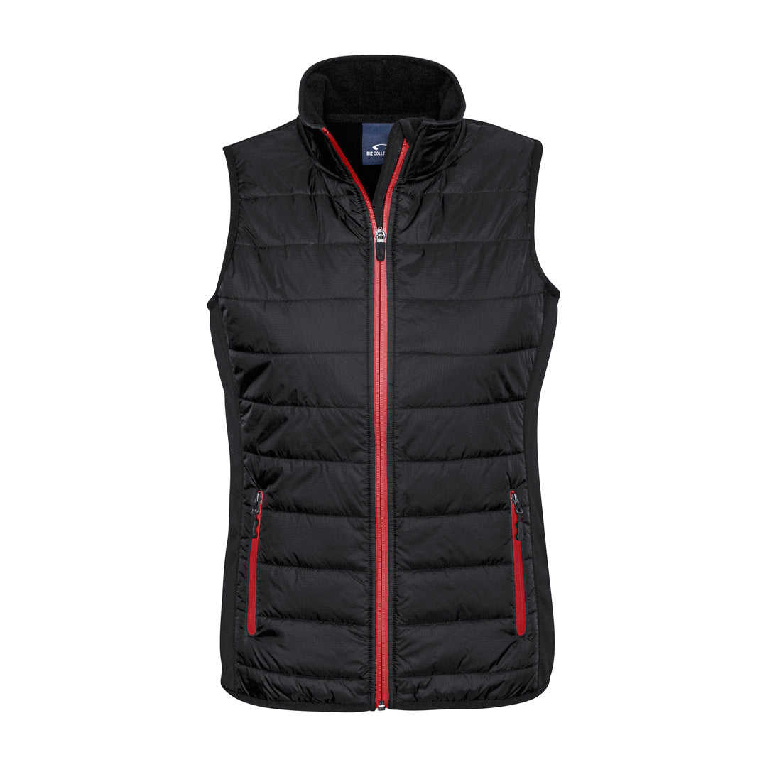House of Uniforms The Stealth Vest | Ladies Biz Collection Black/Red
