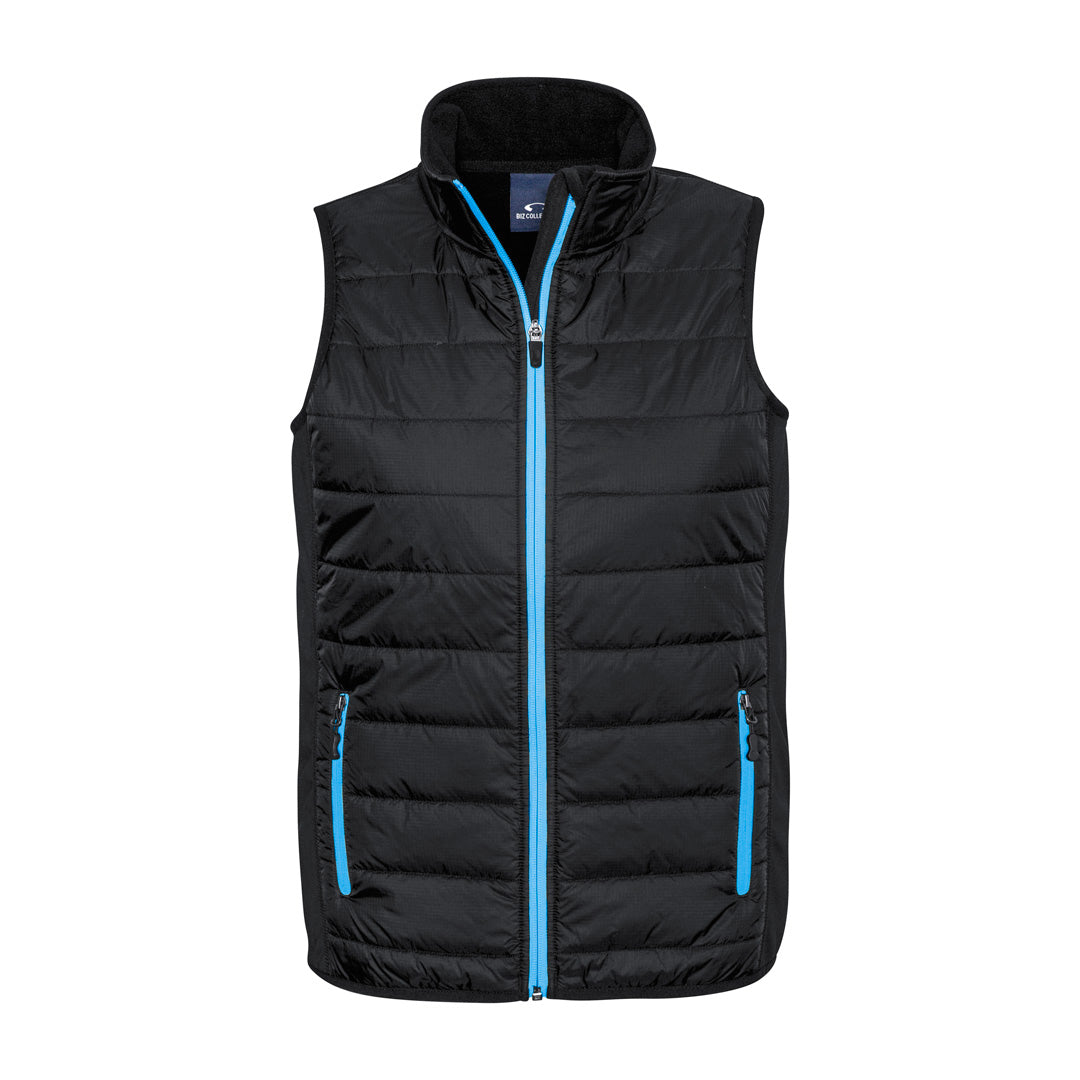 House of Uniforms The Stealth Vest | Mens Clearance Biz Collection Black/Cyan