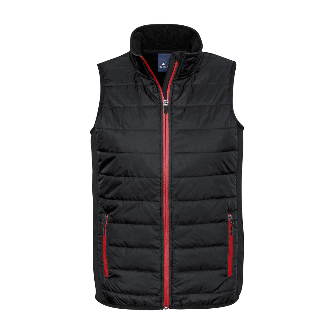 House of Uniforms The Stealth Vest | Mens Biz Collection Black/Red