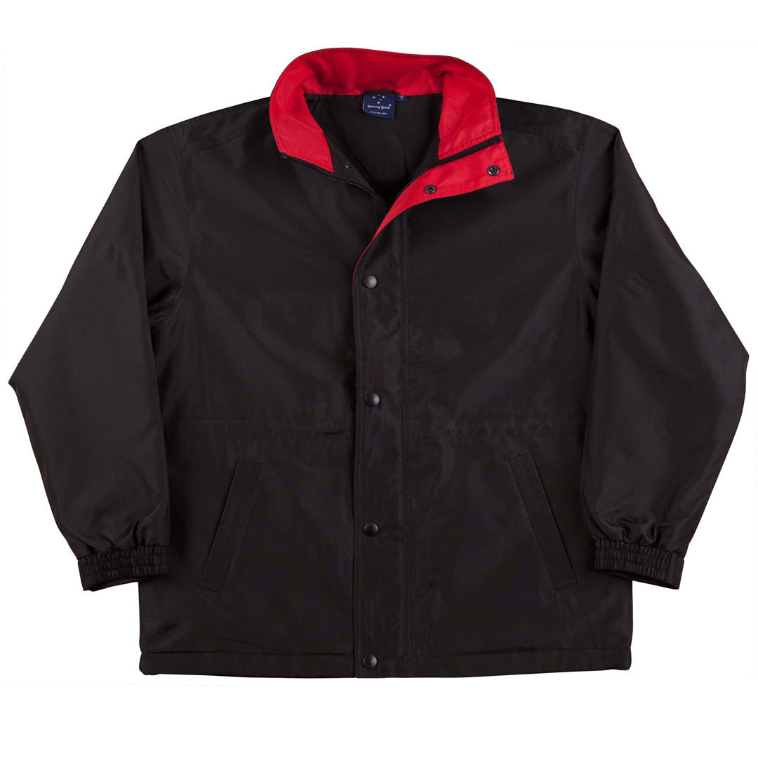 House of Uniforms The Stadium Jacket | Adults Winning Spirit Black/Red