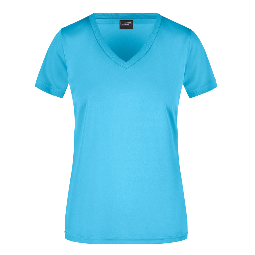 House of Uniforms The V Neck Active Tee | Ladies James & Nicholson Turquoise
